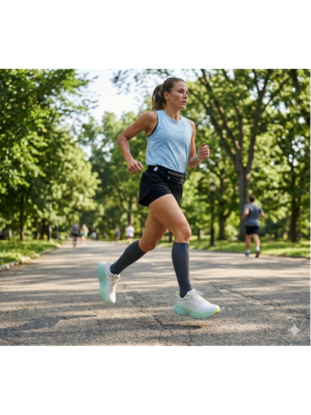 Hoka One One Bondi 8 Running Shoe Blanc De Blanc Sunlit Ocean Women’s Sz 10.5 B - Picture 4 of 6